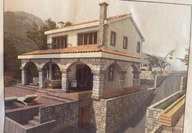 Grundstück und Haus im Bau in Zagora, Kotor mit herrlichem Meerblick