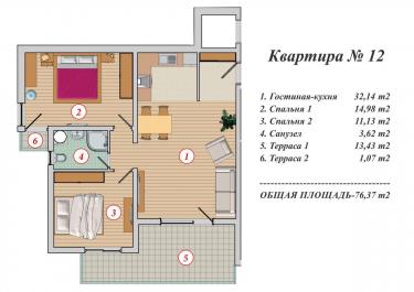 Luxuriöse Meerblick-Wohnung 77 m2 mit Pool in der Nähe von Budva